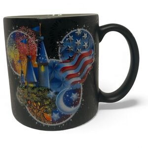 Disney Coffee Mug Walt Disney World Mickey Castle Fireworks Patriotic 16oz Cup ☕